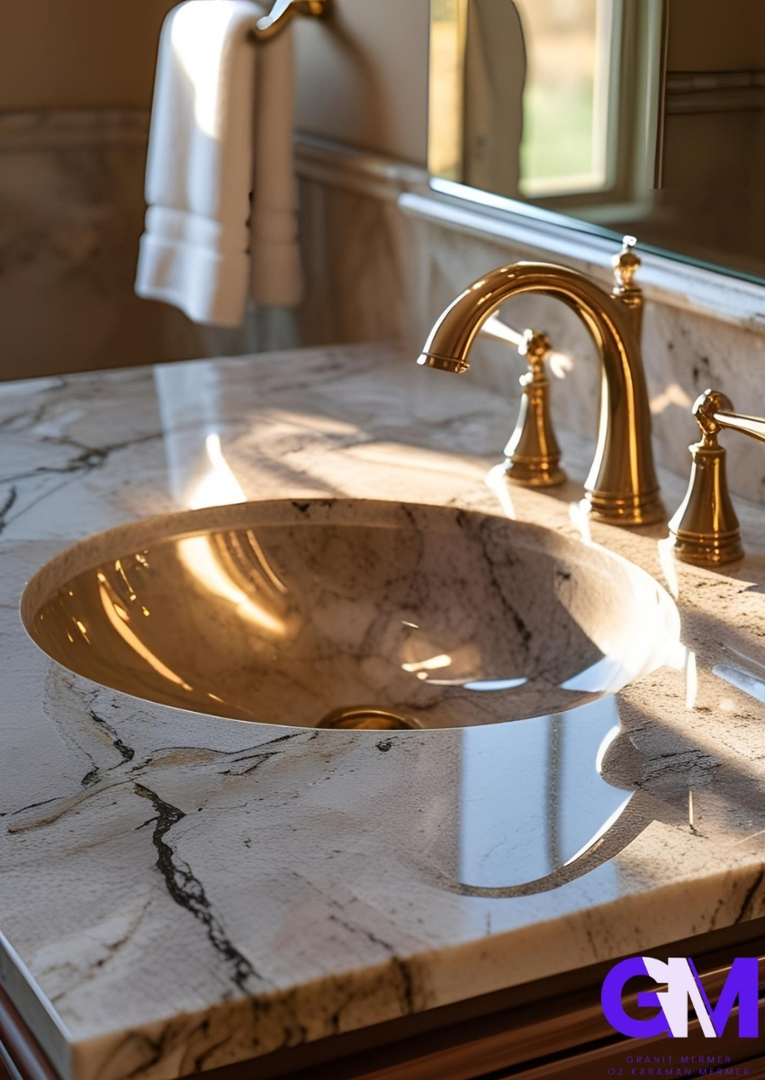 Banyo lavabo granit ve mermer