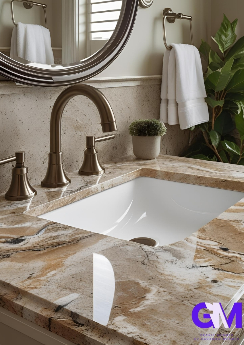 Banyo lavabo granit ve mermer